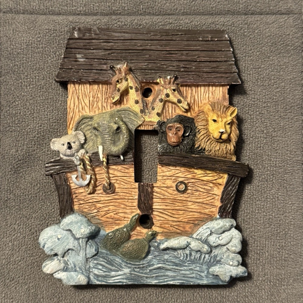 Vintage 3D Noah's Ark Single Light Switch Plate Cover - Nursery Decor